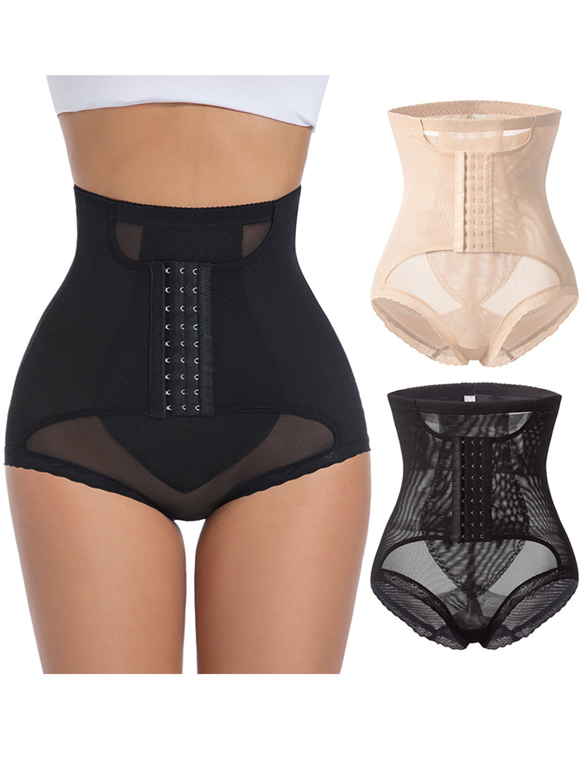 High Waist Fajas Shapewear Shorts Front Hook Tummy Control Butt Lifter Panty for Women