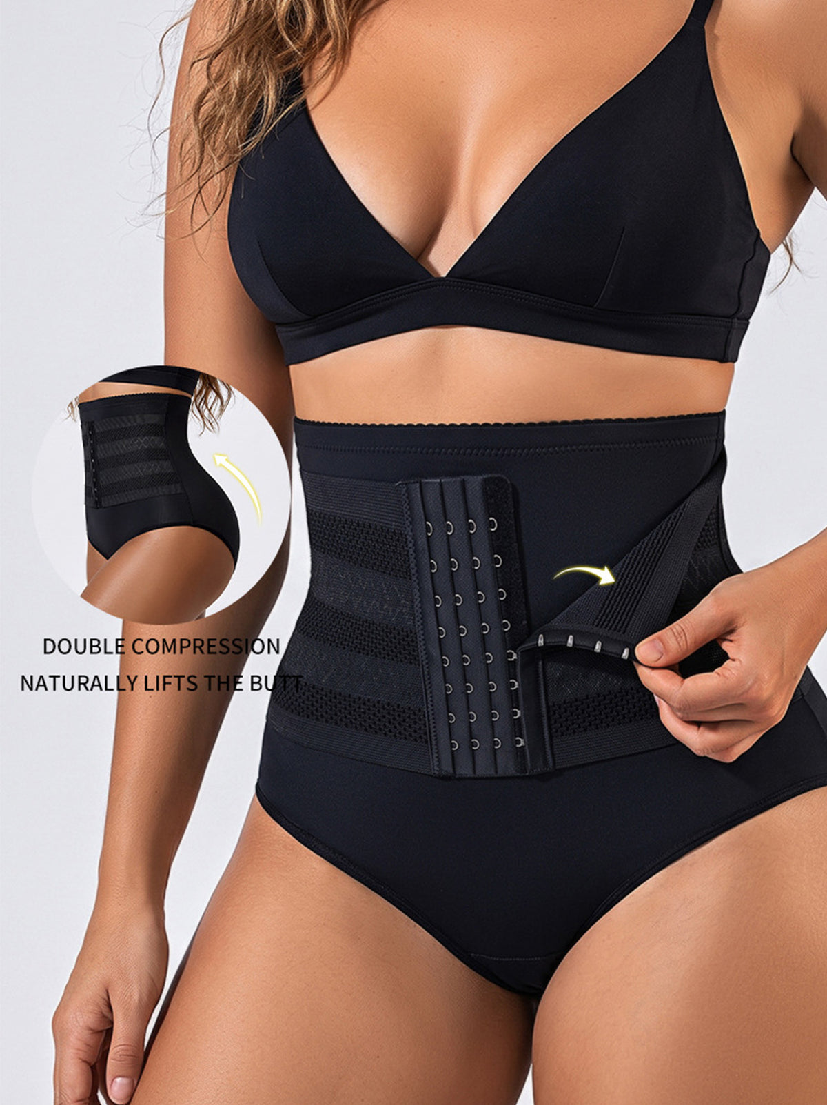 Fajas High Waist Double Compression Shapewear Briefs Multi Hook Tummy & Butt Shaper